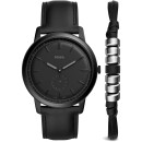 Fossil The Minimalist , Gift Set - FS5500  Black case with Black