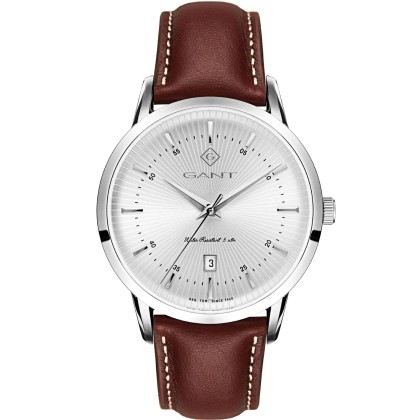 GANT Houston - G107001,  Silver case with Brown Leather Strap