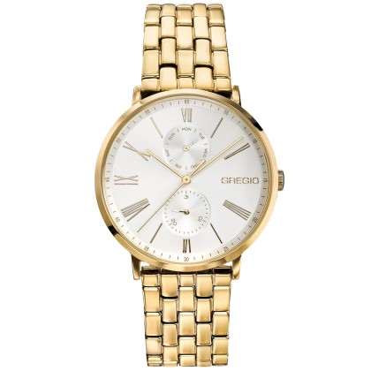 GREGIO Melrose - GR160020,  Gold case with Stainless Steel Brace