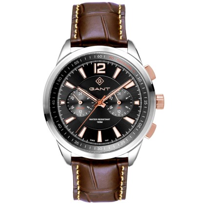 GANT Walworth  - G144001,  Silver case with Brown Leather Strap