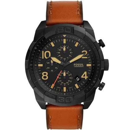 Fossil Bronson Chronograph - FS5714, Black case with Brown Leath