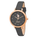 U.S. POLO Lily  - USP5912GY  Rose Gold case with Gray Leather St