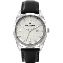 BEN SHERMAN  Carnaby - WB040B  Silver case with Black Leather St