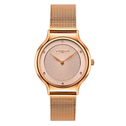VOGUE Crystal - 814552  Rose Gold case with Stainless Steel Brac