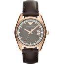 EMPORIO ARMANI - AR6024 Rosegold Case with Brown Leather Strap