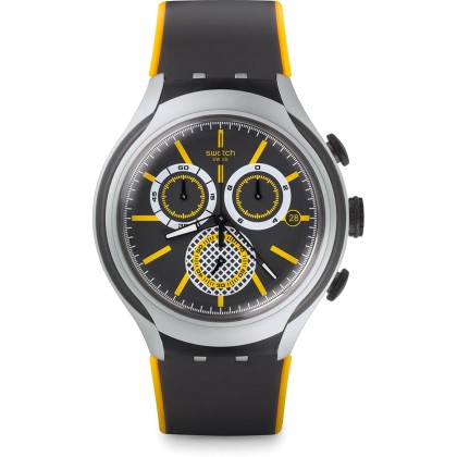 SWATCH Bee Droid - YYS4008 Silver Grey case, with Black Rubber S
