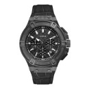 GUESS Chronοgraph - W0408G1 Black case, with Black Leather Strap