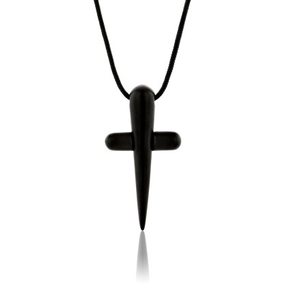 HONOR Believe Pendant Black Κολιέ με σχήμα σταυρό, από ορείχαλκο