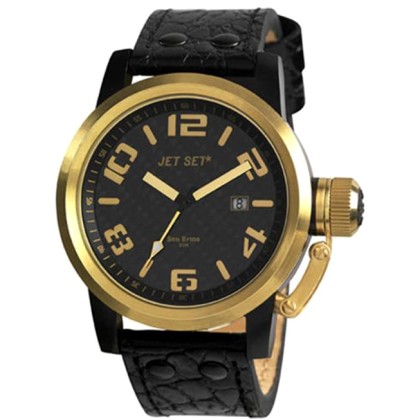 JET SET San Remo XL - J25587-237, Gold case with Black Leather S