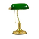 Επιτραπέζιο Φωτιστικό Χρυσό με Πράσινο GloboStar BANKER GREEN 01