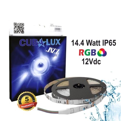 Ταινία LED 14,4W IP67 12V RGB 5M JAZZ 13-0658 Cubalux
