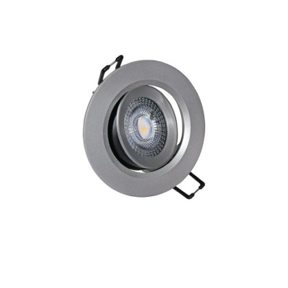 Σποτ Χωνευτό LED Ψευδορoφής Κινητό Στρογγυλό 5W Lumen Ασημί 3000