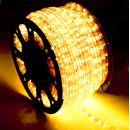 Φωτοσωλήνα διάφανη LED στογγυλή δικάναλη 36led/m Lumen Κίτρινο