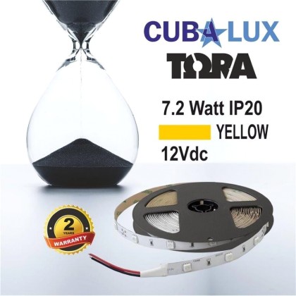 Ταινία LED 7,2W IP20 12V σε 4 χρώματα 5M TORA Cubalux Κίτρινο