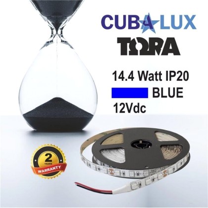 Ταινία LED 14,4W IP20 12V σε 4 χρώματα 5M TORA Cubalux Μπλε