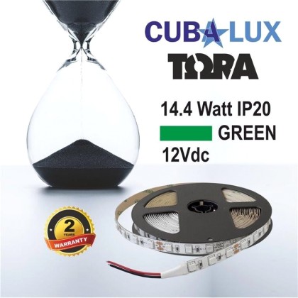 Ταινία LED 14,4W IP20 12V σε 4 χρώματα 5M TORA Cubalux Πράσινο