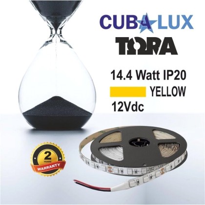 Ταινία LED 14,4W IP20 12V σε 4 χρώματα 5M TORA Cubalux Κίτρινο
