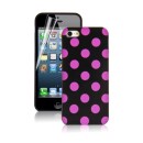 Θήκη σιλικόνης Black Purple Dots για iPhone 5 /5s
