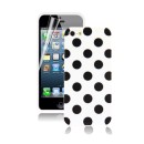 Θήκη σιλικόνης White Black Dots για iPhone 5 /5s