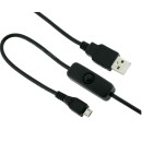 Micro USB καλώδιο τροφοδοσίας με διακόπτη on/off για Raspberry P