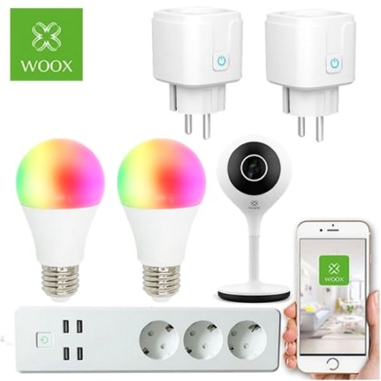 Woox ΣΕΤ Smart Home (IP Κάμερα, πολύπριζο, 2 πρίζες +amp; 2 λάμπ