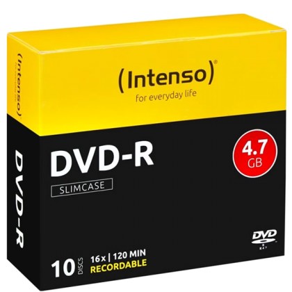 Intenso DVD-R 4,7GB 16x Speed Slimcase 1x10 τμχ