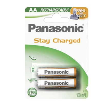 Επαναφορτιζόμενες μπαταρίες Panasonic Stay Charged AA 1000mAh (2
