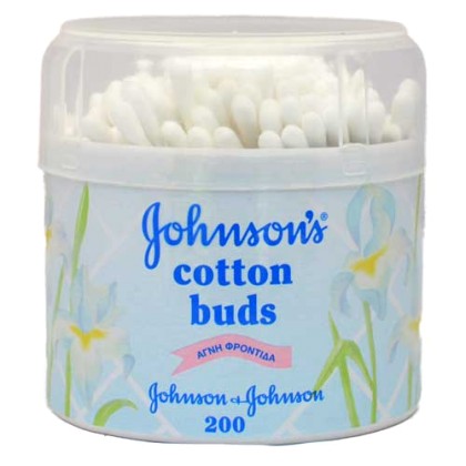 JOHNSON S Cotton Buds Μπατονέτες από 100% αγνό βαμβάκι, 200 τεμά