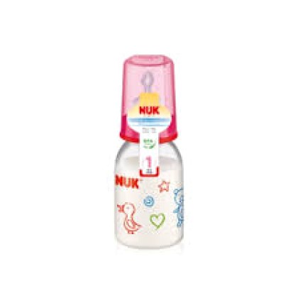 NUK Πλαστικό Μπιμπερό με Θηλή Σιλικόνης για Γάλα για Κορίτσια 0-