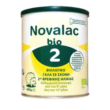 NOVALAC Bio 2 Βιολογικό Βρεφικό Γάλα 6-12 Μηνών, 400g