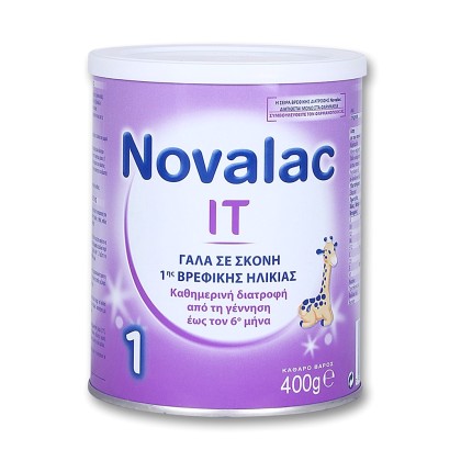 NOVALAC IT1 Βρεφικό Γάλα 0-6 μηνών κατά της Δυσκοιλιότητας, 400g