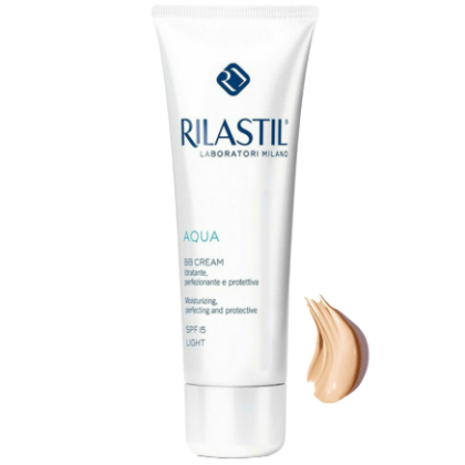 RILASTIL Aqua BB Cream SPF15 Light Ενυδατική Κρέμα ΒΒ Κατά των Α