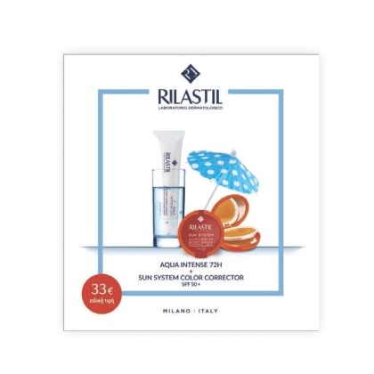 RILASTIL Promo Pack Aqua Intense 72h Cream, 40ml + Sun System Be
