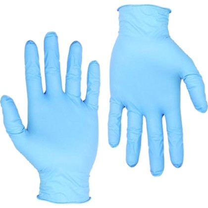 Γάντια Νιτριλίου Μπλε Μιας Χρήσης Χωρίς Πούδρα LARGE, 100 τεμάχι
