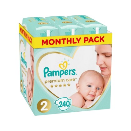 PAMPERS Premium Care Monthly Pack No.2 (4-8 kg) Βρεφικές Πάνες, 