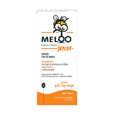 EPSILON HEALTH Meloo Junior Φυτικό Σιρόπι για Ξηρό + Παραγωγικό 