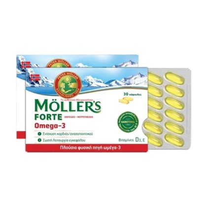 MOLLER S Forte Ωμέγα 3 + Βιταμίνη D3, 30 Κάψουλες