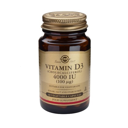 SOLGAR Vitamin D3 4000IU Βιταμίνη D3, 60 κάψουλες