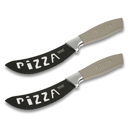 Ατσάλινα μαχαίρια πίτσας με αντικολλητική βαφή σετ 2 τεμαχίων 22