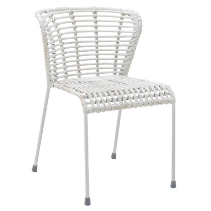Καρέκλα Ραττάν/Μεταλλική Λευκή 52x58x76εκ