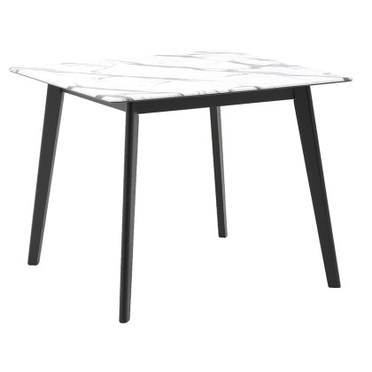 Τραπέζι Με Επιφάνεια Μαρμάρινης Όψης Ξύλινο Μαύρο/Λευκό 91x75εκ