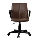 Καρέκλα γραφείου καφέ δερμάτινη με μπράτσα 6801 7,5x5,5x77/8,5