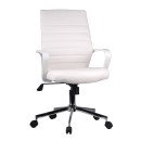 Καρέκλα γραφείου λευκή δερμάτινη 5568l 57x60x92,5/100
