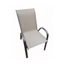 Καρέκλα Με Μπράτσα Μεταλλική Με Καφέ Textiline 54.5x70x95εκ