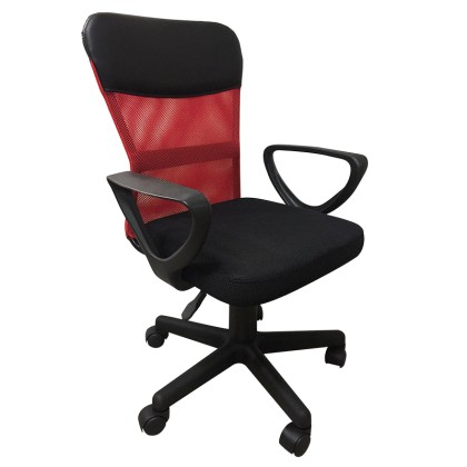Καρέκλα γραφείου 6104-3NR Μαύρη/κόκκινη  56x50x97εκ
