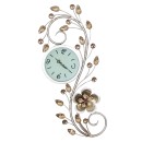 Ρολόι Τοίχου Κρυσταλλάκια/Λουλούδι Μεταλλικό 22.9x56.5εκ