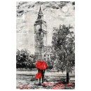 Πίνακας Καμβάς Λονδίνο Μαύρο/Κόκκινο 60x90εκ