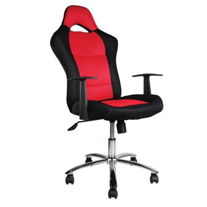 Καρέκλα Γραφείου με Μπράτσα 5025 Κόκκινη Δερματίνη 61x64x108/118