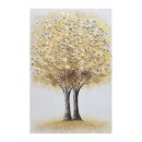 Πίνακας Καμβάς Δύο Δέντρα Χρυσά (3D) 60x90x3εκ