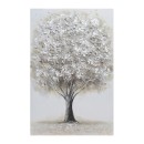 Πίνακας Καμβάς Δύο Δέντρα Ασημί (3D) 60x90x3εκ